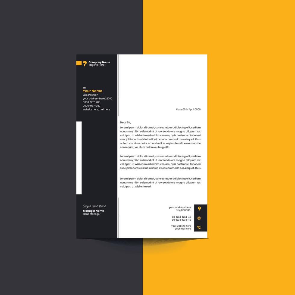 creative and modern a4 letterhead template vector