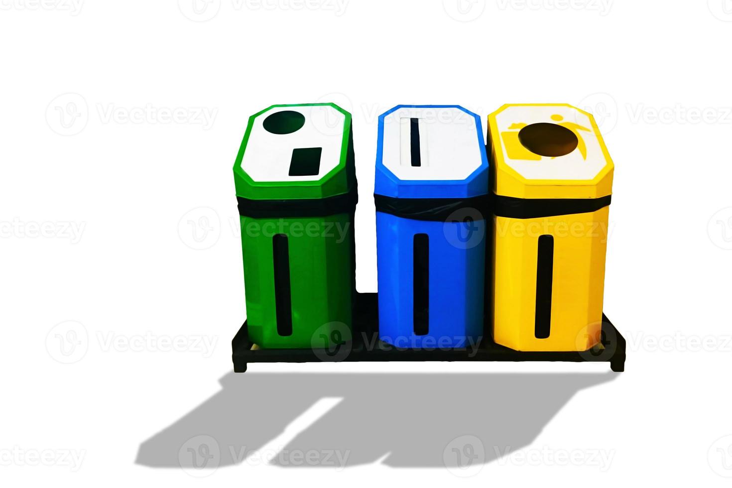 Recycle bin on white background. photo