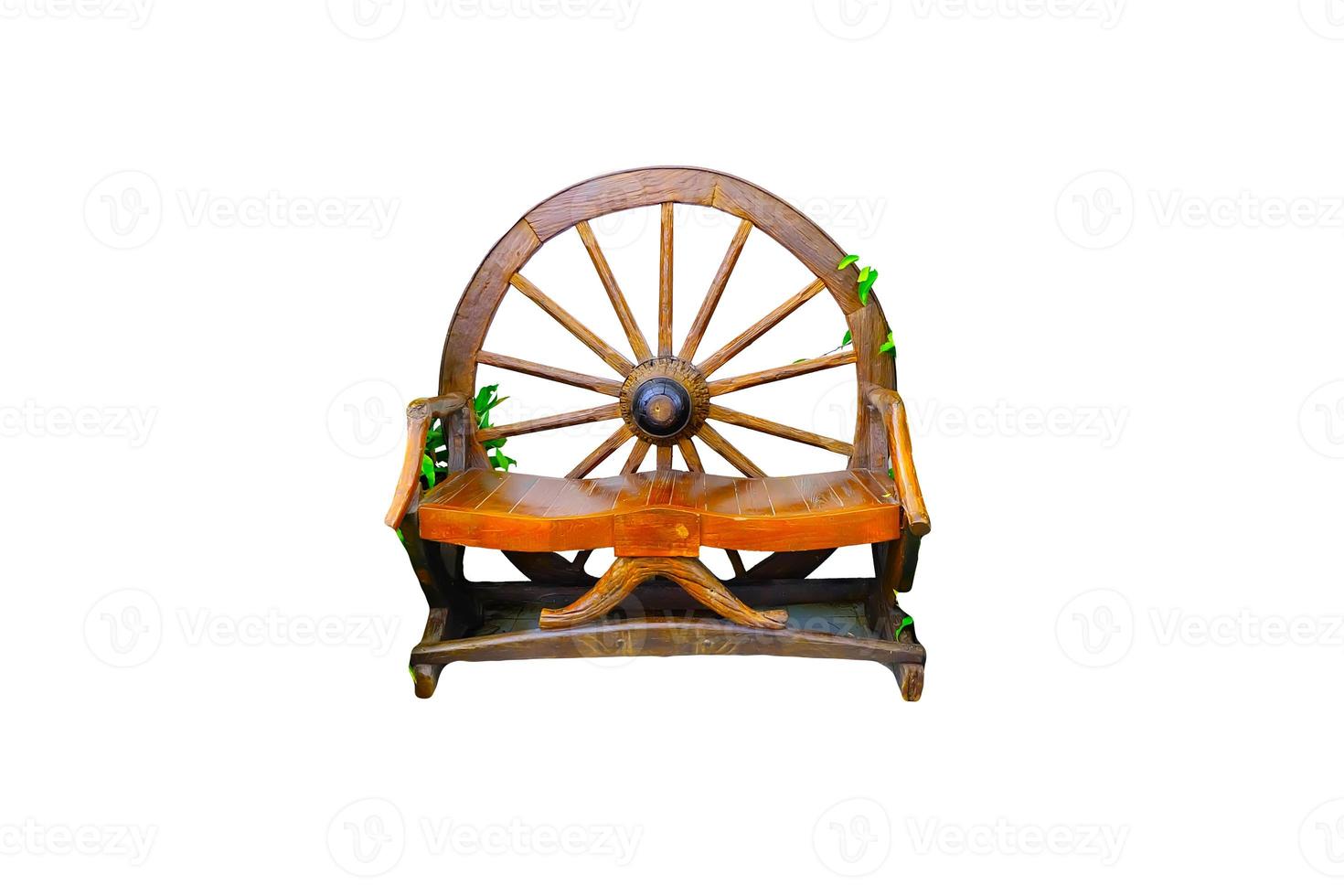 Chair made of wood on a white background. photo