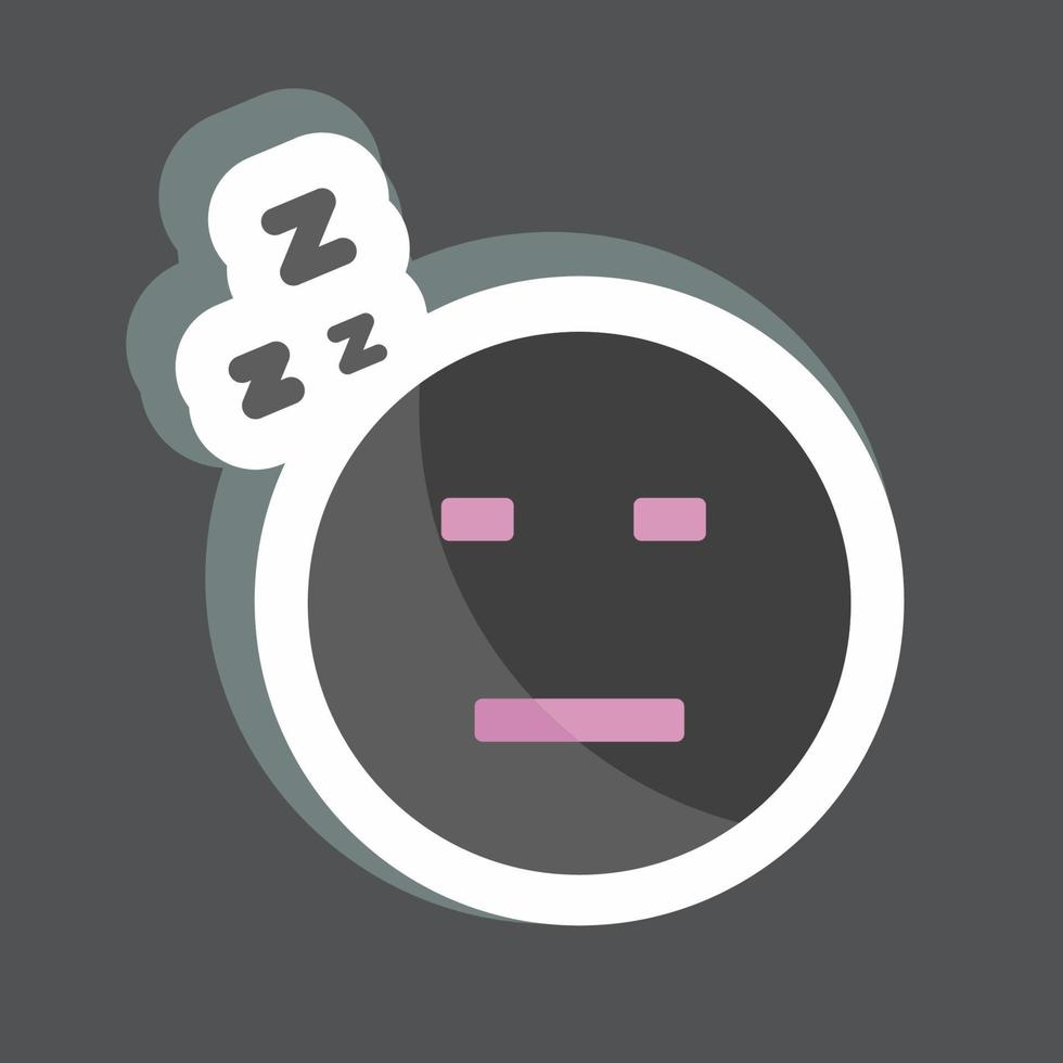 Sticker Emoticon Sleepy I. suitable for Emoticon symbol. simple design editable. design template vector. simple symbol illustration vector