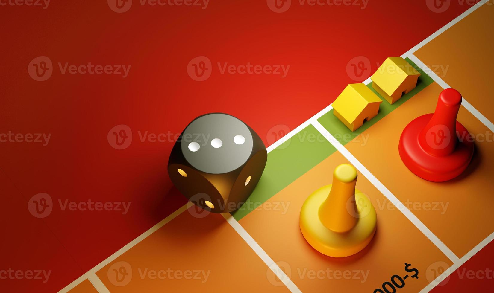 Close up boardgame. 3d illustration photo