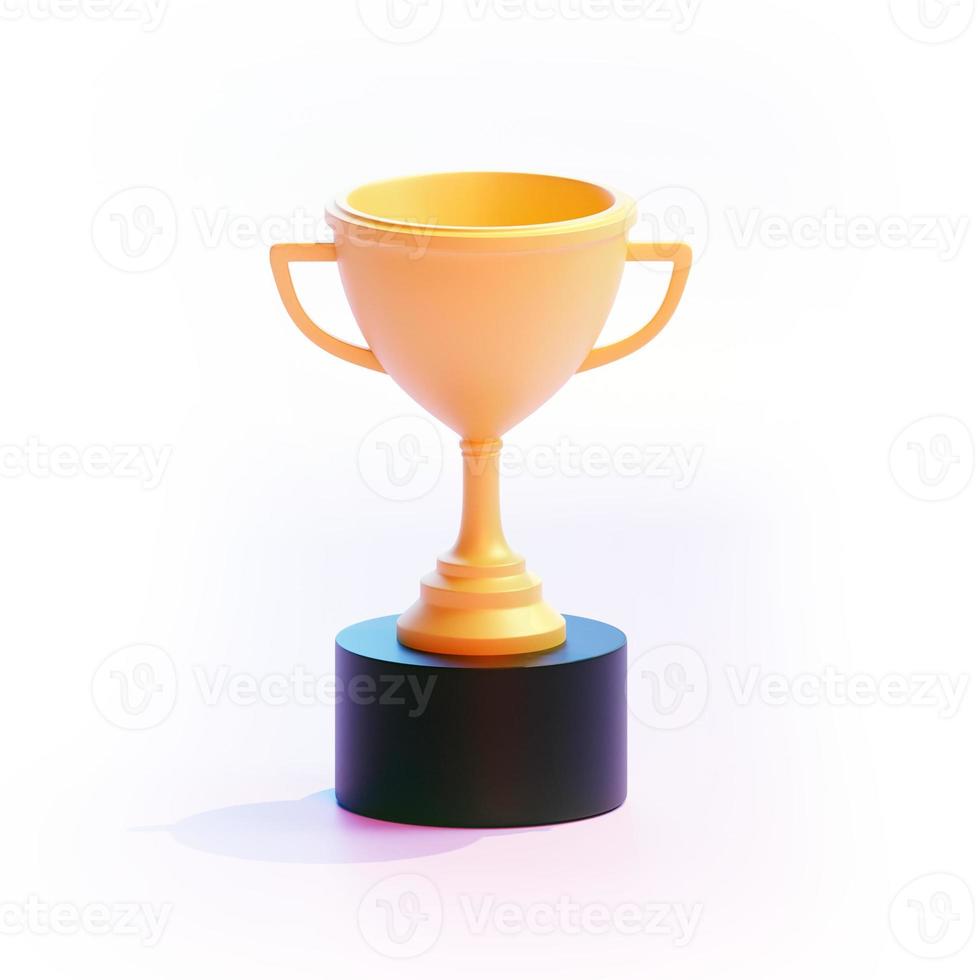 3d Trophy cup. 3d render photo