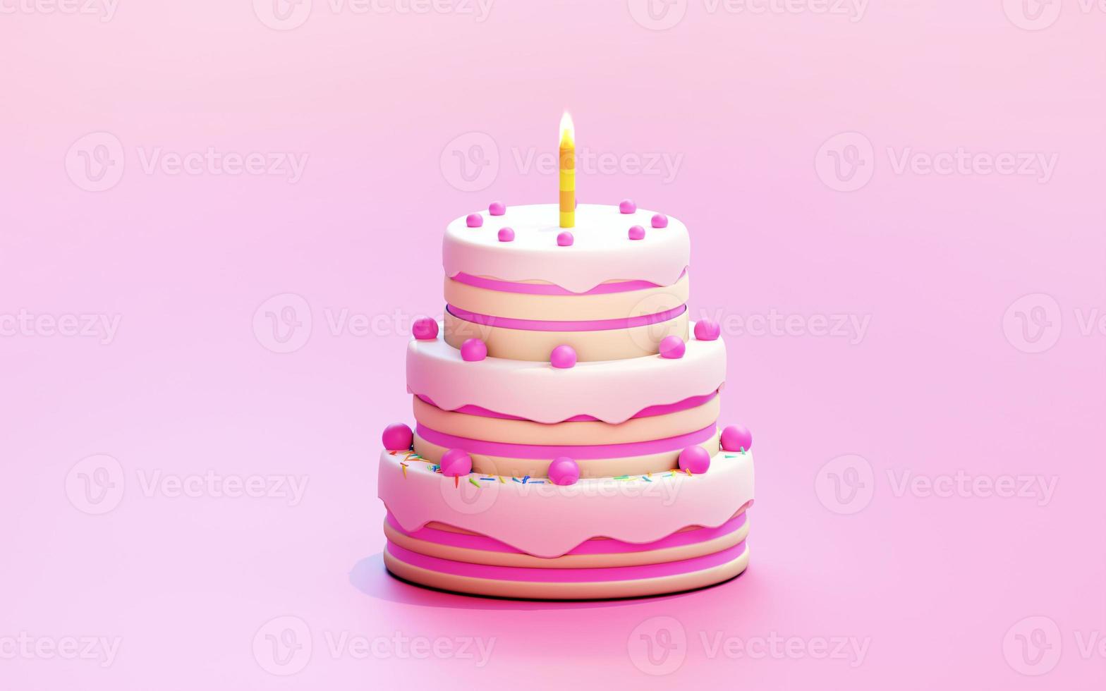 3d illustration of minimal cake photo