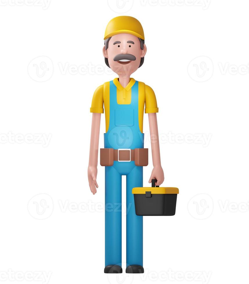 Repairman with the tool box. 3d illustration photo