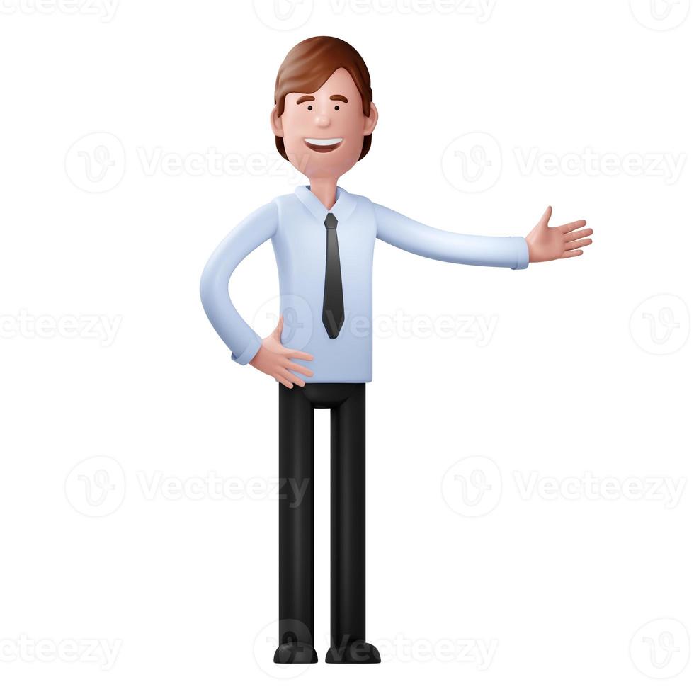 business man isolated on white. 3d render photo