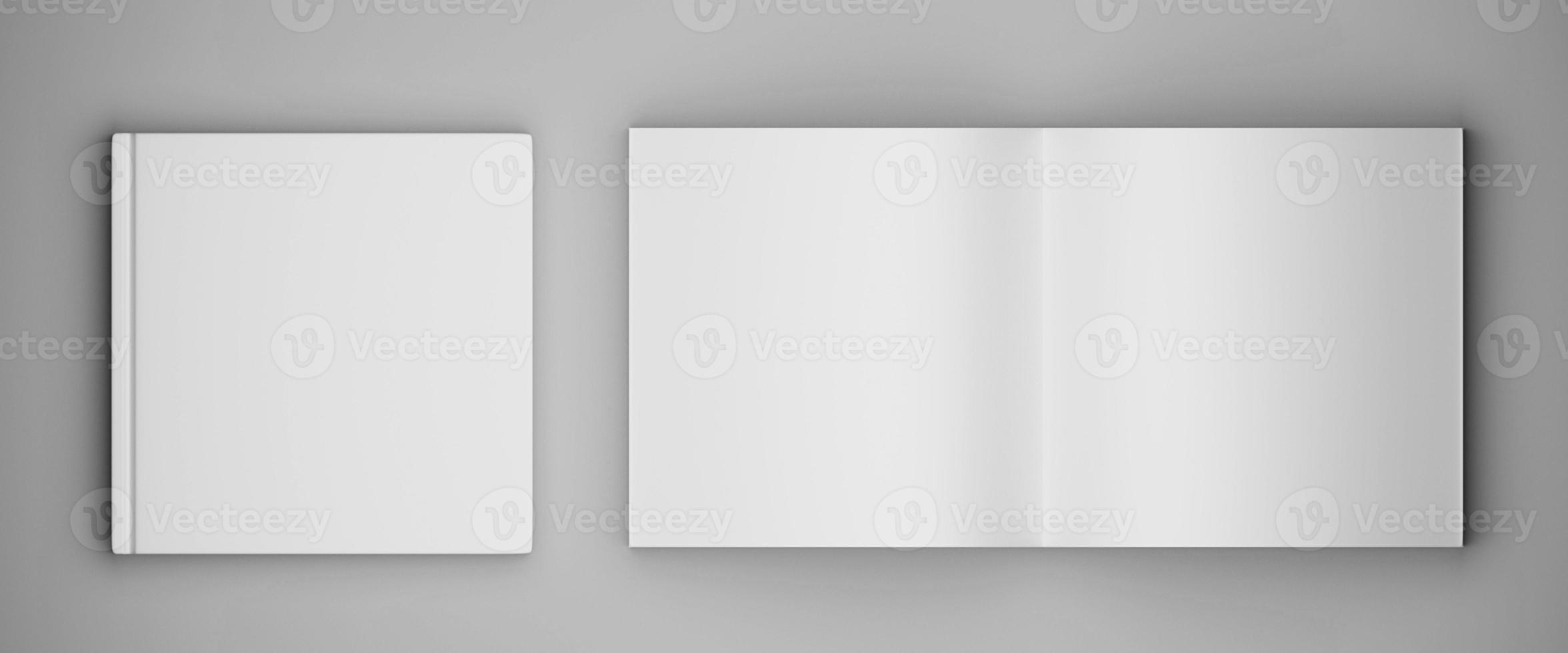 Blank square brochure magazine. 3d render photo