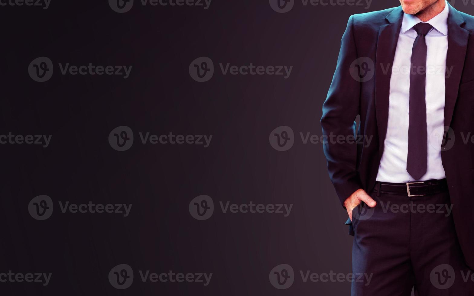 Businessman with blank copyspace. 3d render photo