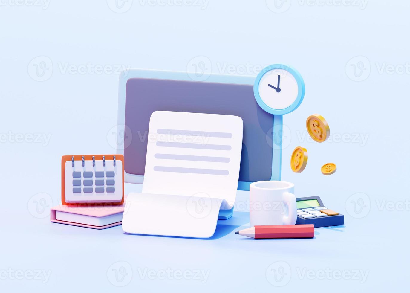 Payroll concept 3d illustration on light background photo