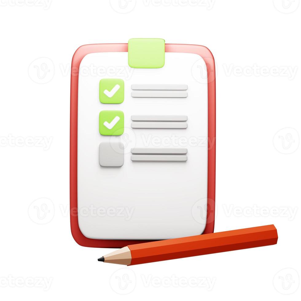 Important business checklist, planning for shopping reminder or project priority task list, 3d render photo