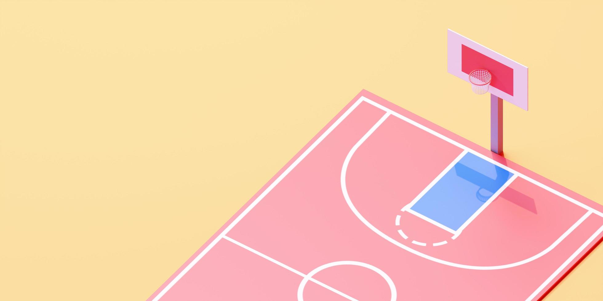 A Basketball court 3d illustration photo