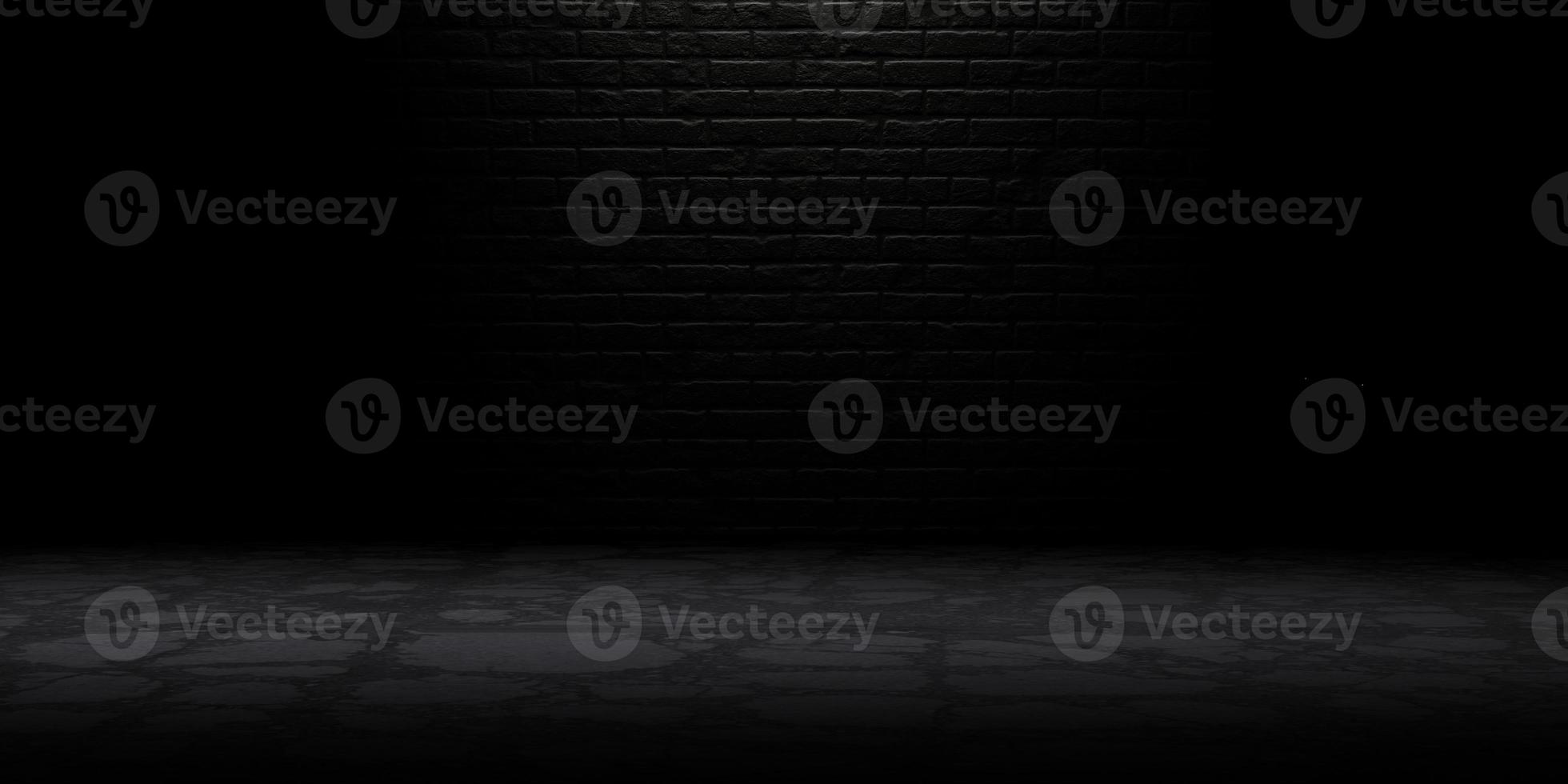 Dark room with grunge floor background. 3d render photo
