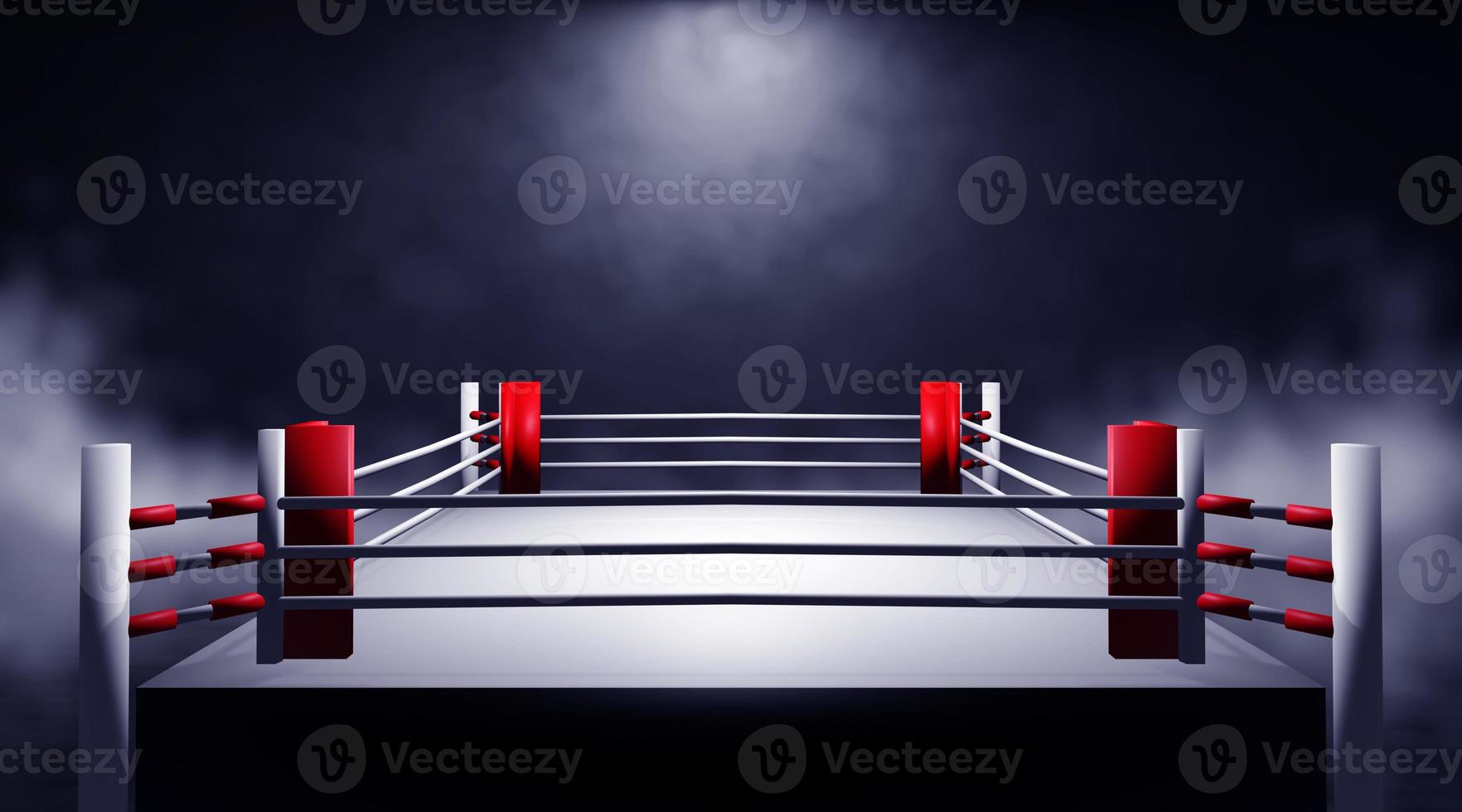 Professional boxing ring. 3d render photo