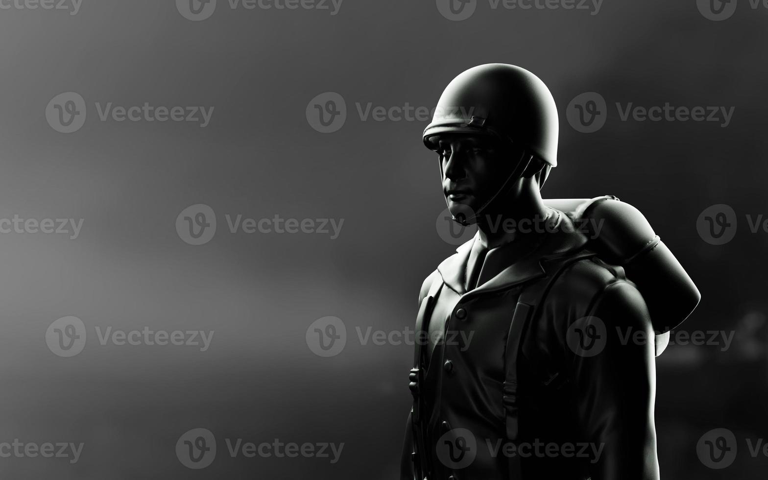 WW2 American Soldier. 3d render photo