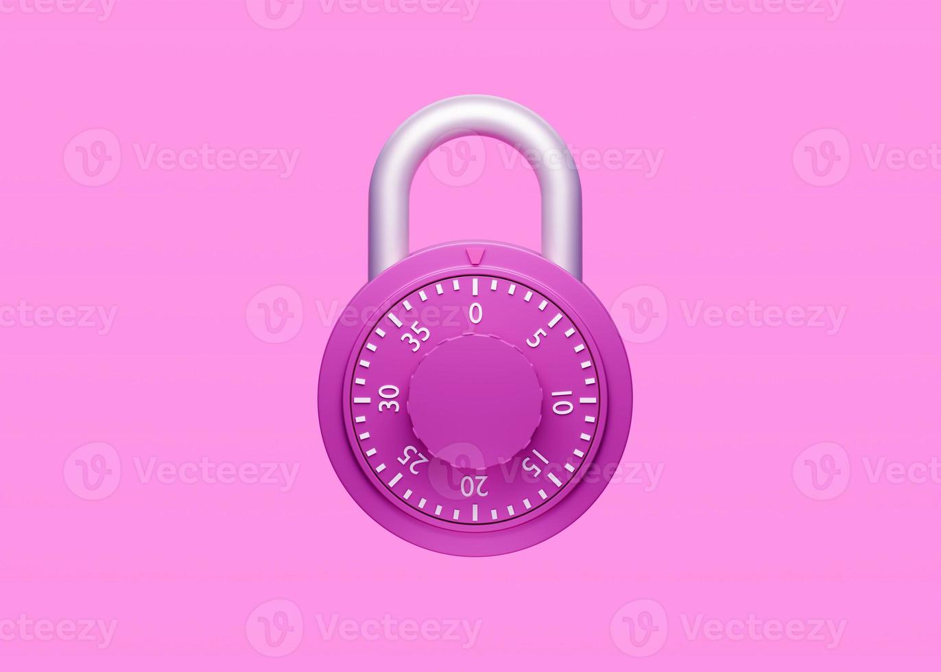 pink locked padlock 3d illustration photo