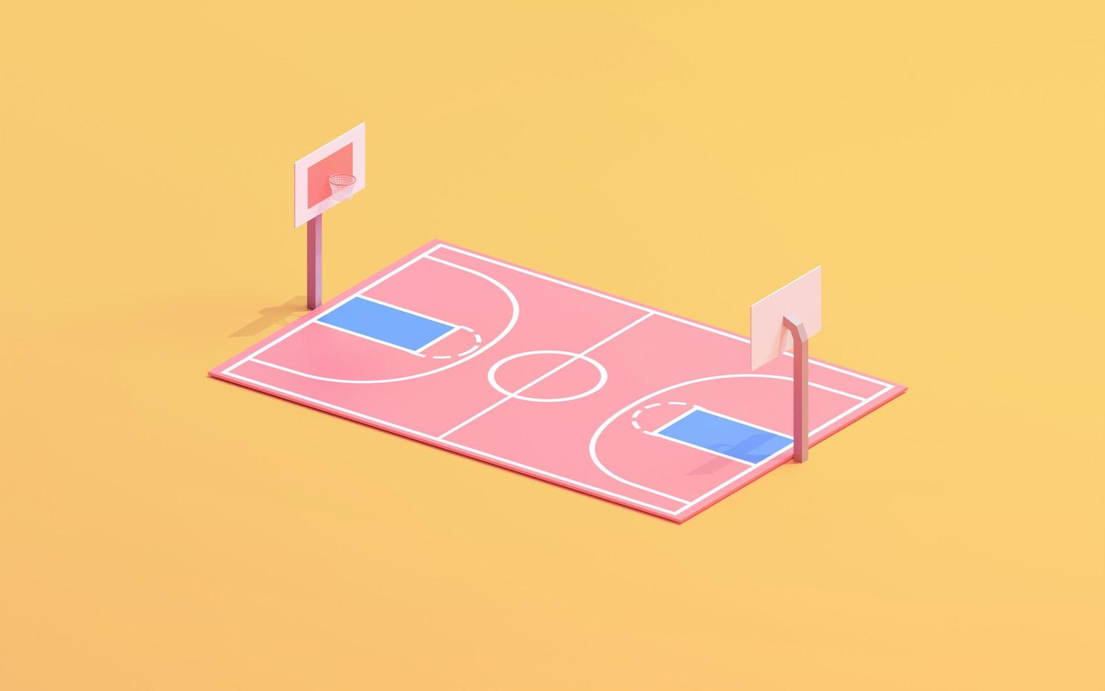 A Basketball court 3d illustration photo