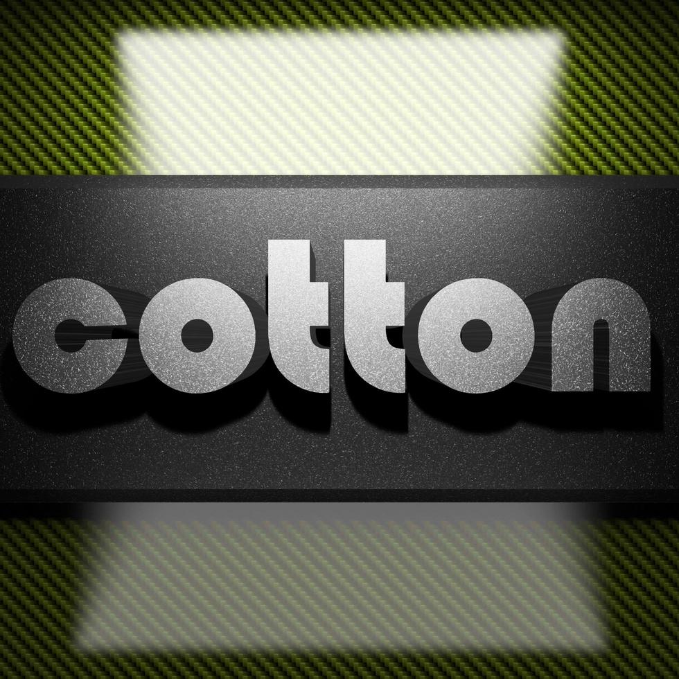 cotton word of iron on carbon photo