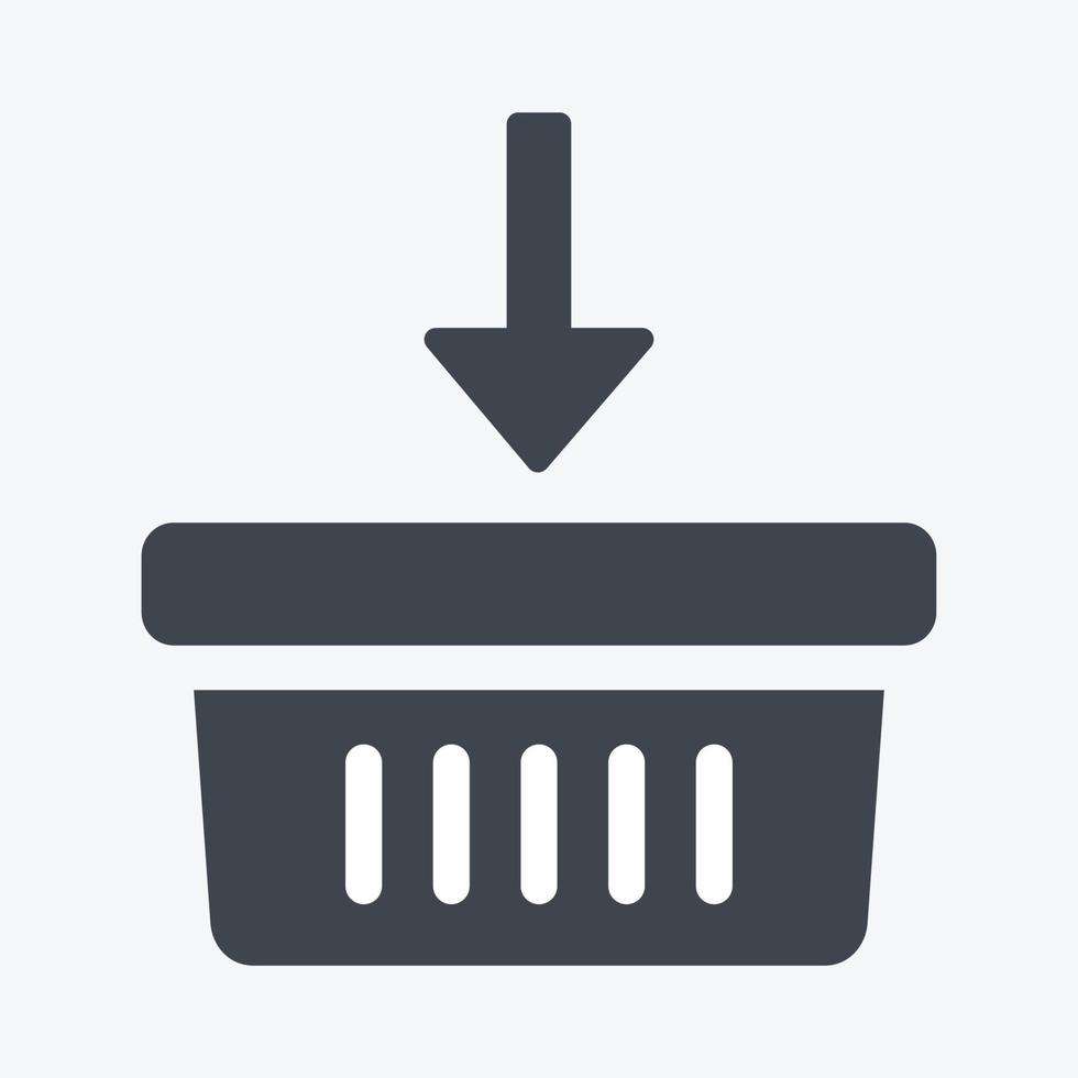 Icon Add to Basket. suitable for Education symbol. glyph style. simple design editable. design template vector. simple symbol illustration vector