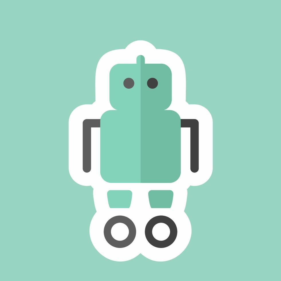 Sticker line cut Robot. suitable for Toy symbol. simple design editable. design template vector. simple symbol illustration vector