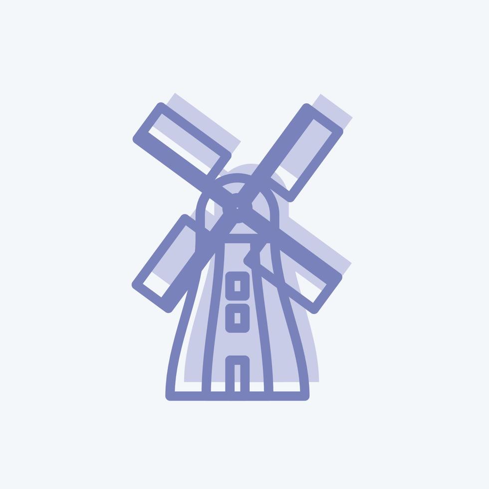 Icon Windmill. suitable for Wild West symbol. two tone style. simple design editable. design template vector. simple symbol illustration vector