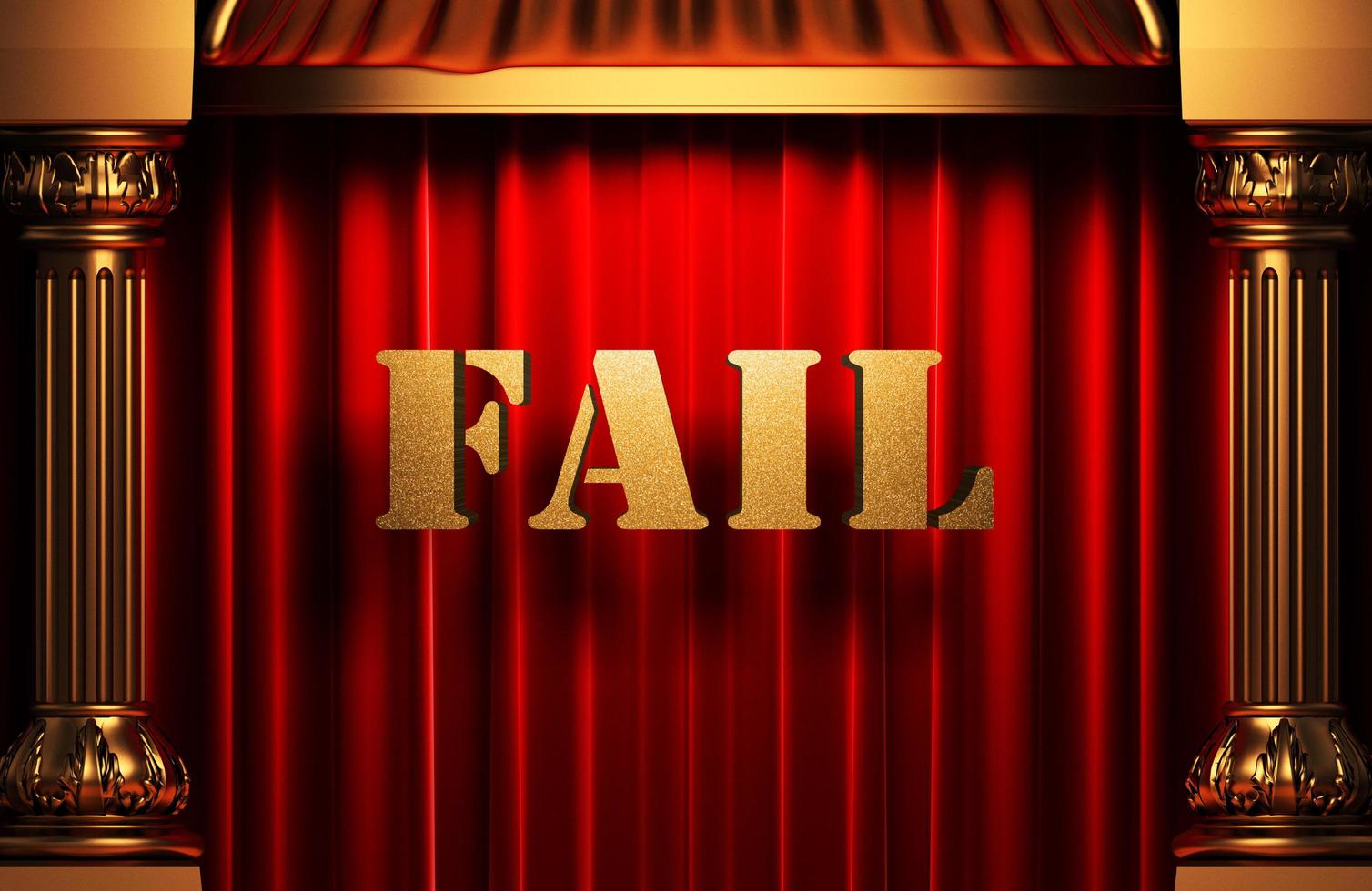 fail golden word on red curtain photo