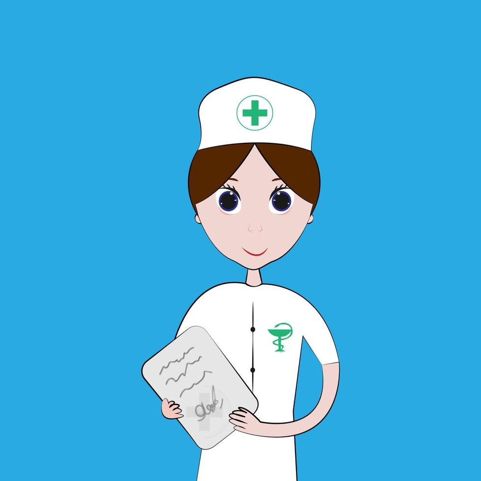 Freehand drawing of a nurse in vector format