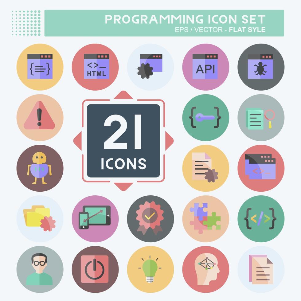 Programming Icon Set. suitable for Programming symbol. flat style ...