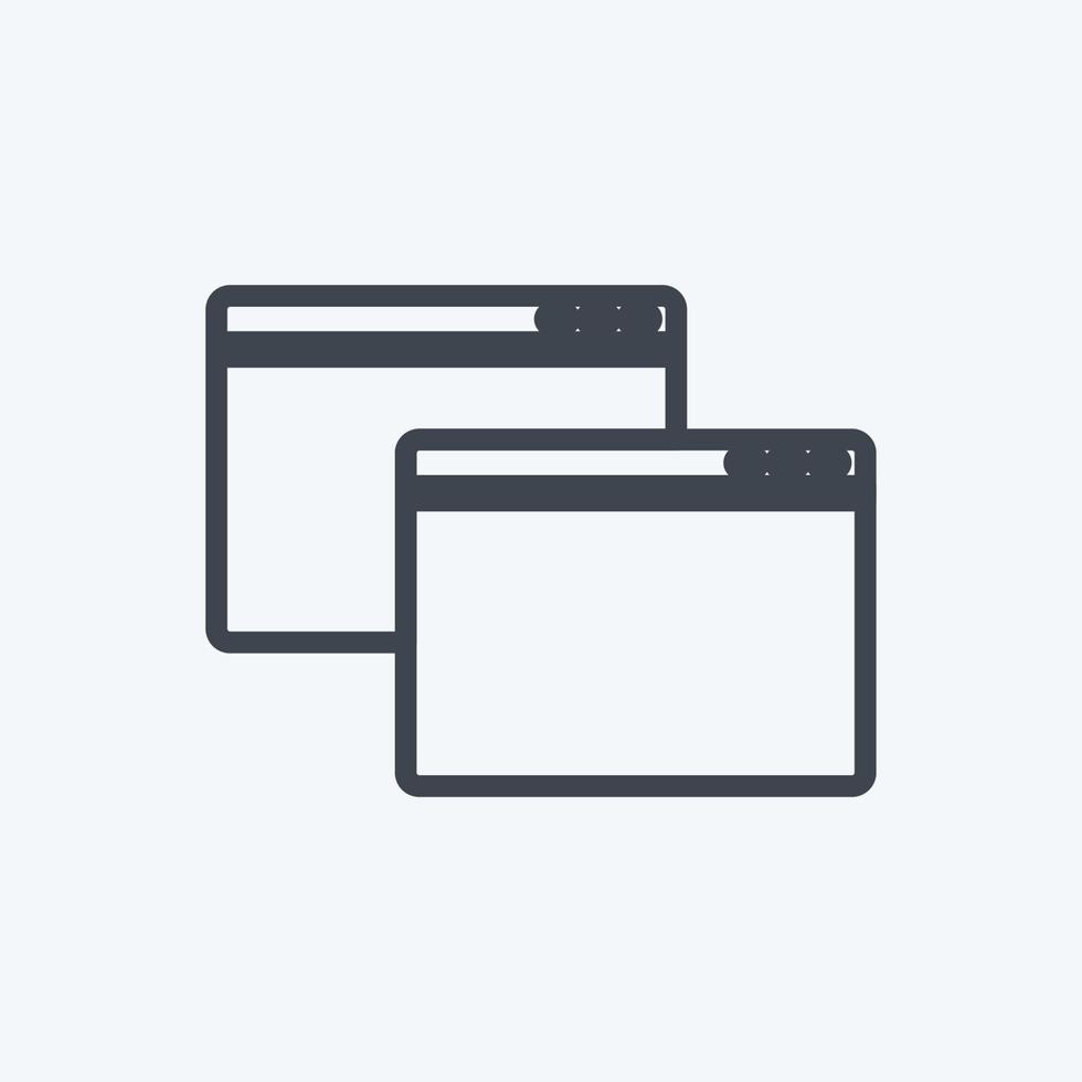 Icon Windows. suitable for Web Interface symbol. line style. simple design editable. design template vector. simple symbol illustration vector