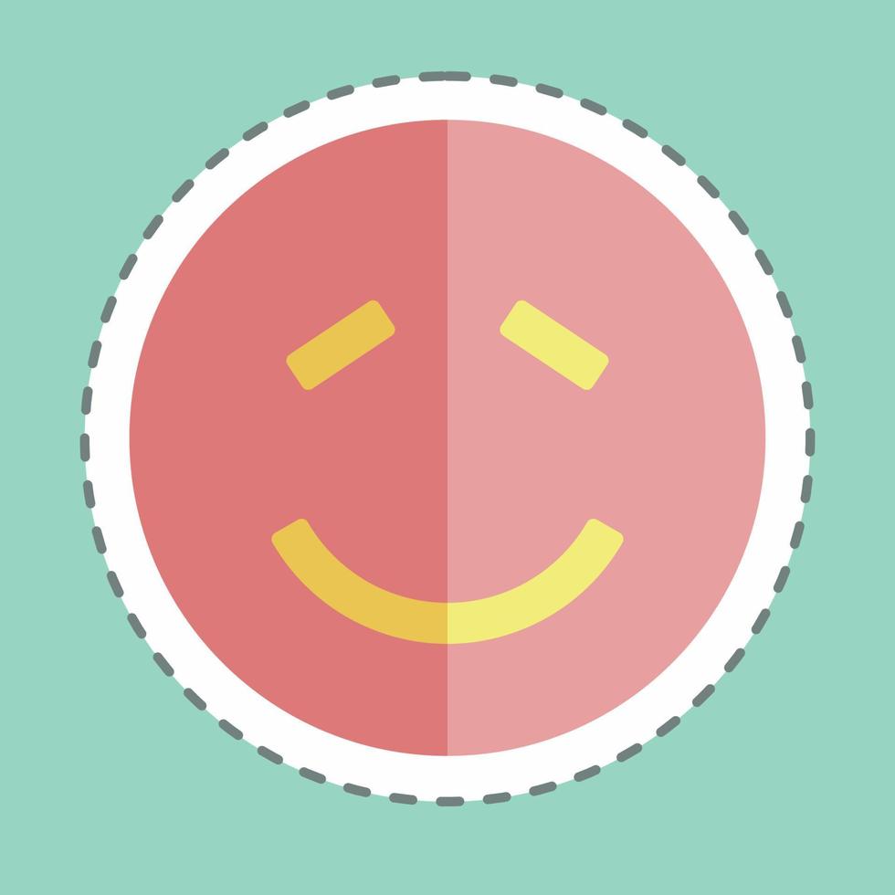 Sticker line cut Emoticon Shy. suitable for Emoticon symbol. simple design editable. design template vector. simple symbol illustration vector