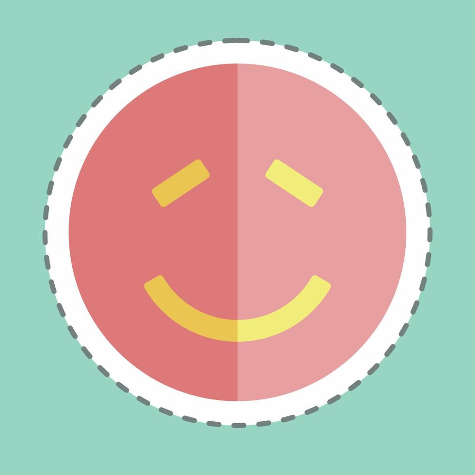 Sticker line cut Emoticon Shy. suitable for Emoticon symbol. simple design editable. design template vector. simple symbol illustration vector