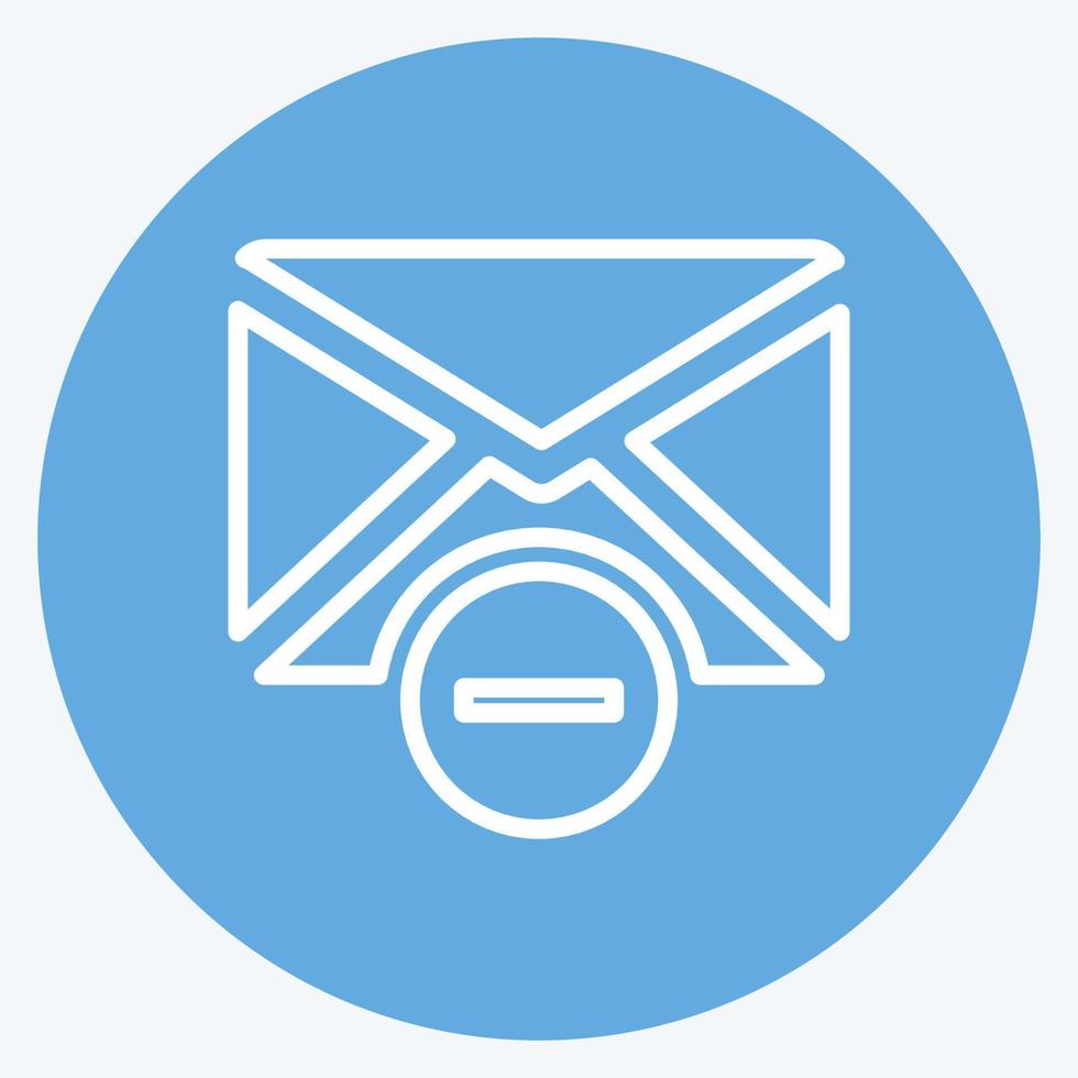Icon Delete Envelop. suitable for User Interface symbol. blue eyes style. simple design editable. design template vector. simple symbol illustration vector