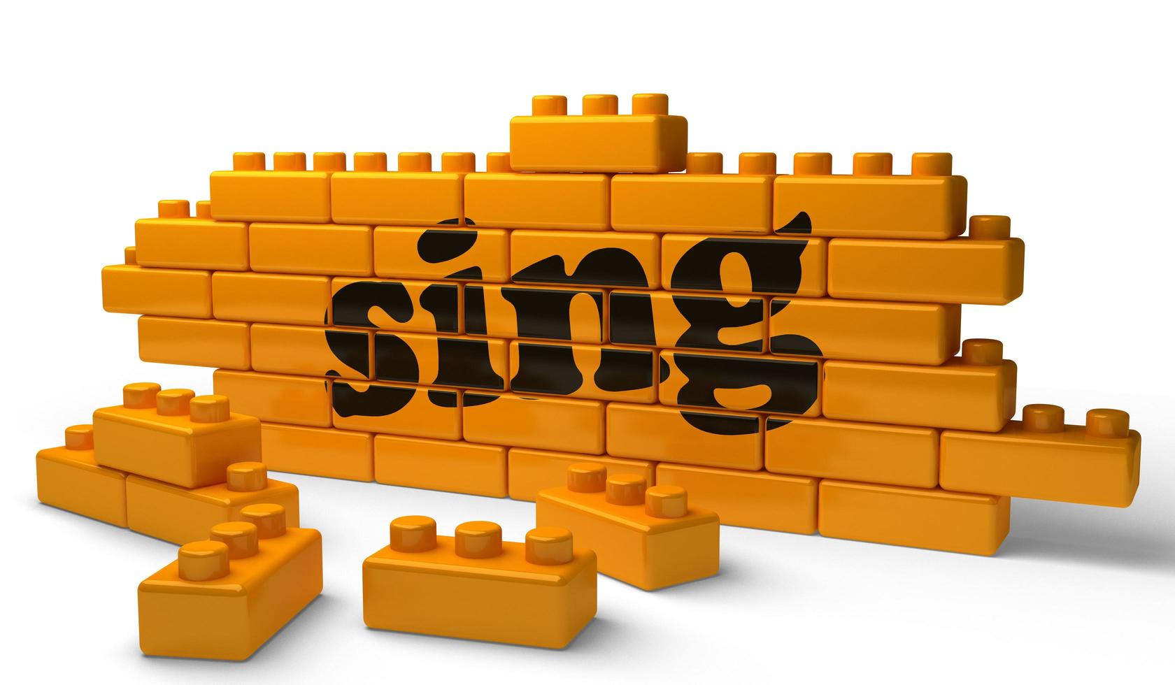 sing word on yellow brick wall photo