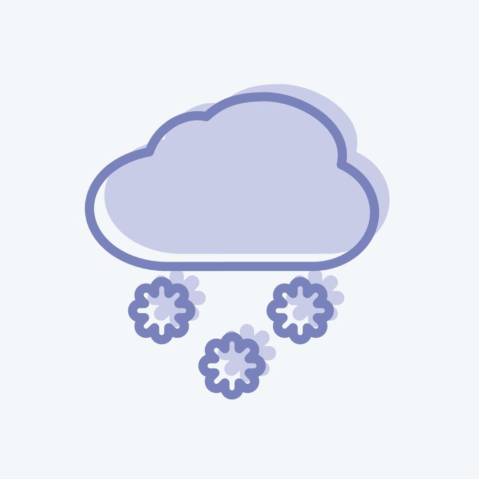 Icon Snowing. suitable for disasters symbol. two tone style. simple design editable. design template vector. simple symbol illustration vector