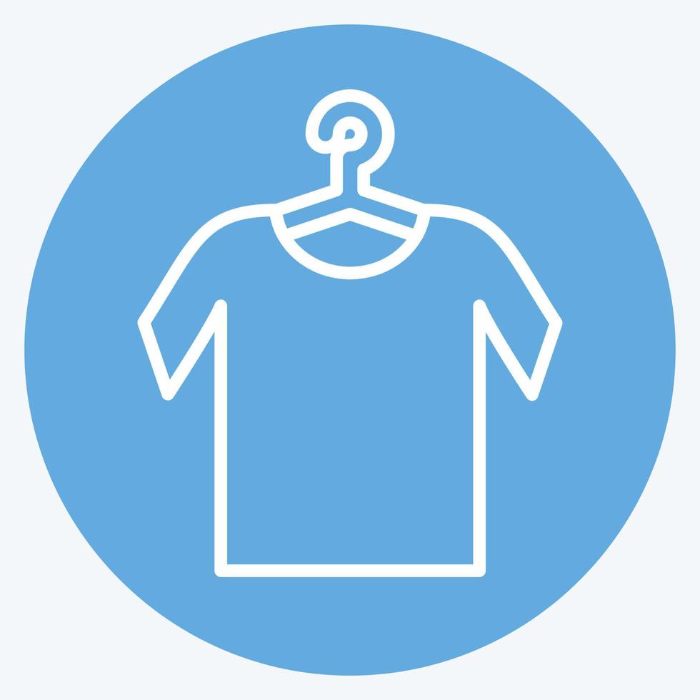 camisa de icono en la percha. adecuado para el símbolo de sastre. estilo de ojos azules. diseño simple editable. vector de plantilla de diseño. ilustración de símbolo simple