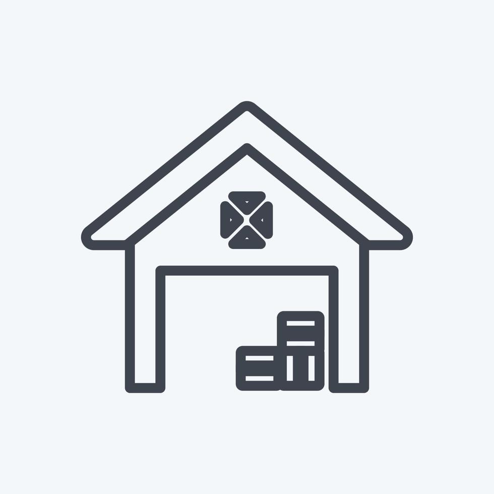Icon Warehouse. suitable for Garden symbol. line style. simple design editable. design template vector. simple symbol illustration vector