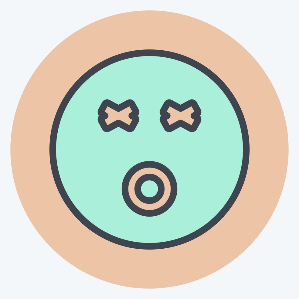 Icon Emoticon Dizzy. suitable for Emoticon symbol. color mate style. simple design editable. design template vector. simple symbol illustration vector