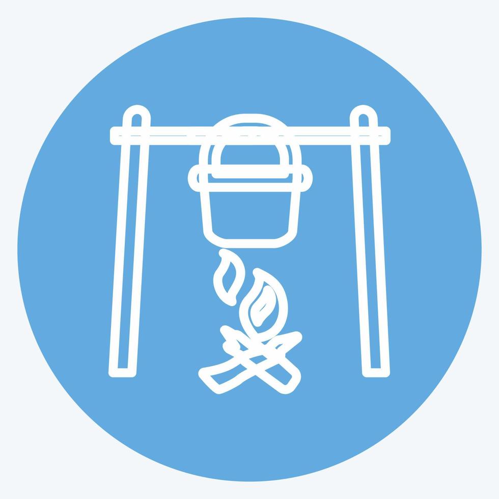 Icon Camp Fire. suitable for Wild West symbol. blue eyes style. simple design editable. design template vector. simple symbol illustration vector