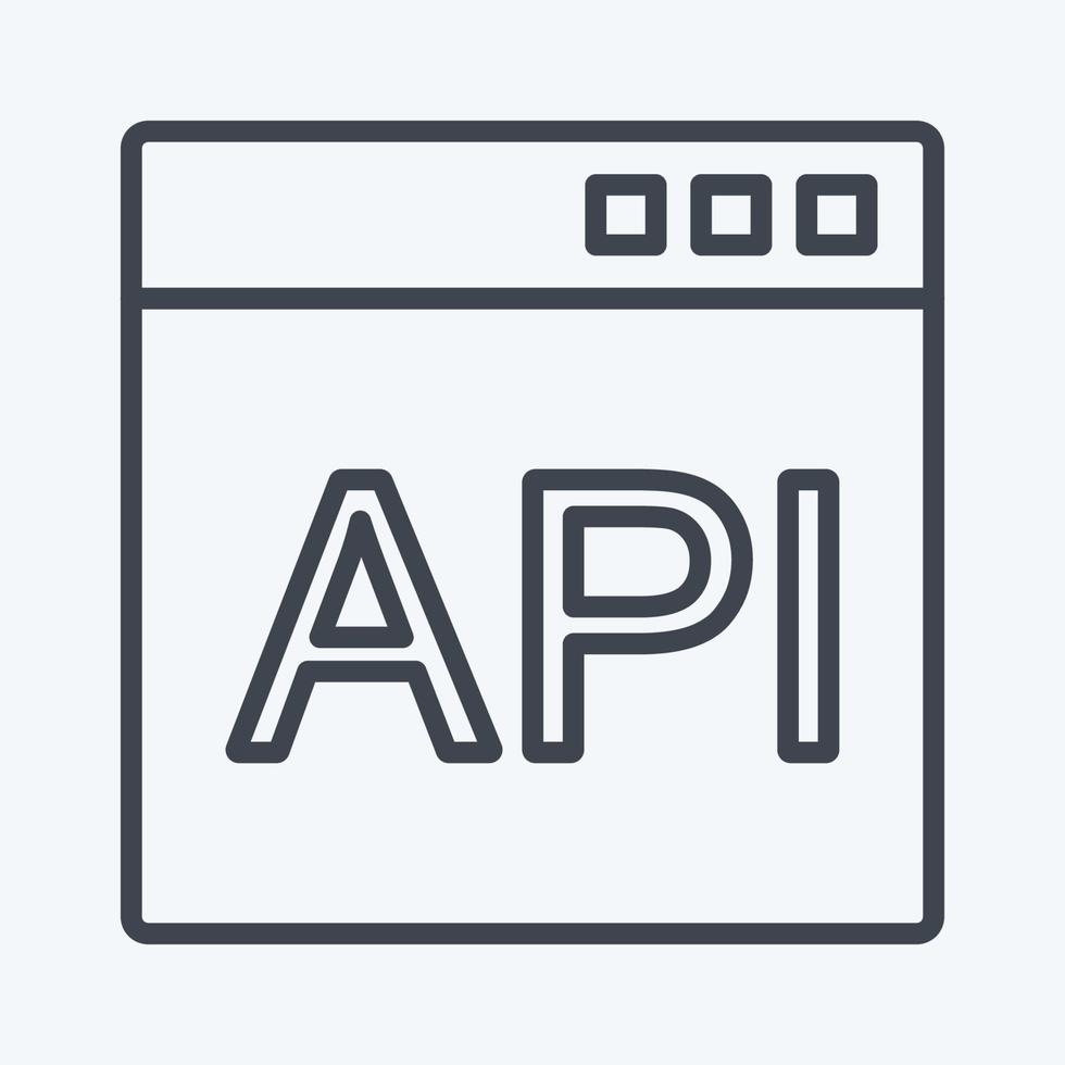 Icon API. suitable for Programming symbol. line style. simple design editable. design template vector. simple symbol illustration vector