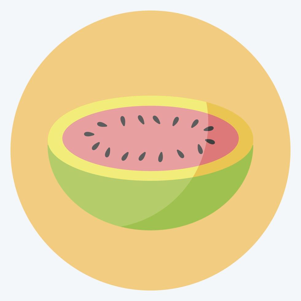 Icon Melon. suitable for Fruits and Vegetables symbol. flat style. simple design editable. design template vector. simple symbol illustration vector