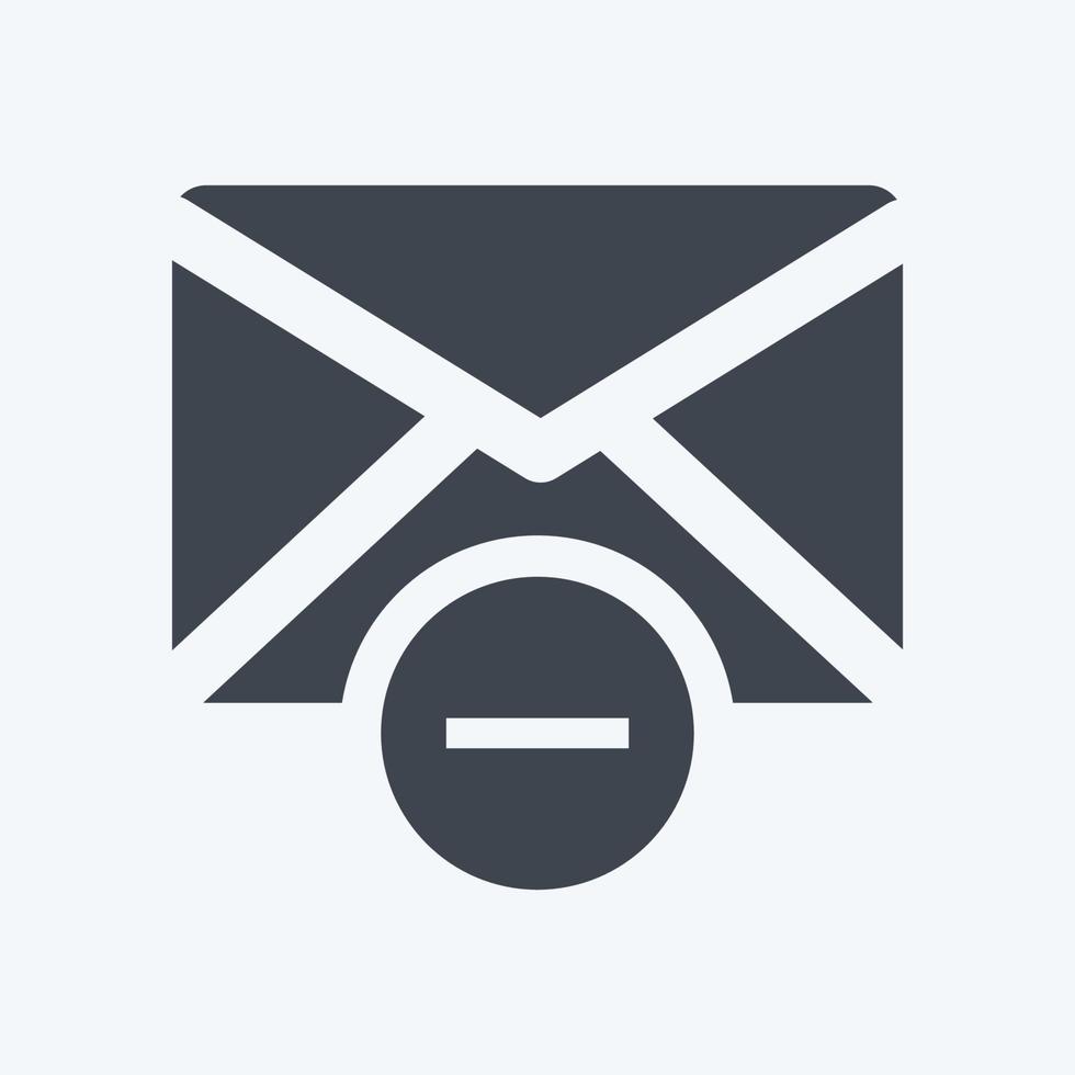 Icon Delete Envelop. suitable for User Interface symbol. glyph style. simple design editable. design template vector. simple symbol illustration vector