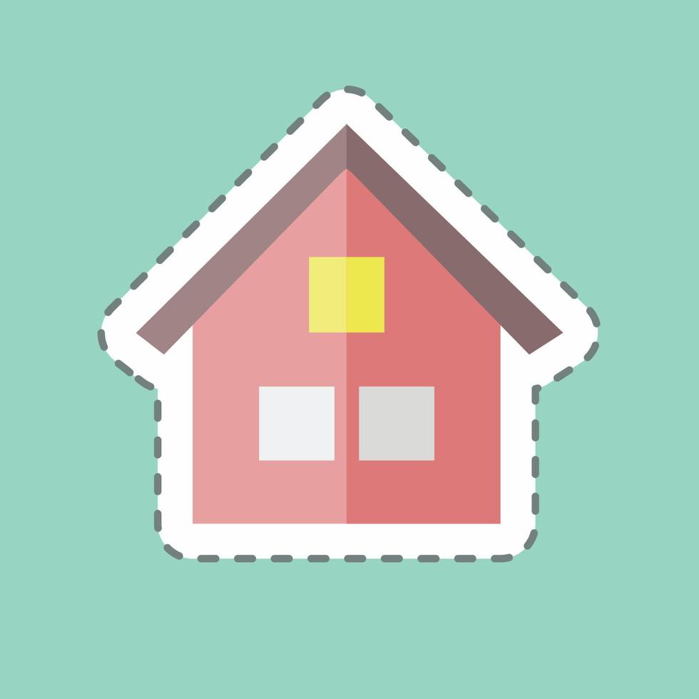 Sticker line cut Garden House. suitable for Garden symbol. simple design editable. design template vector. simple symbol illustration vector