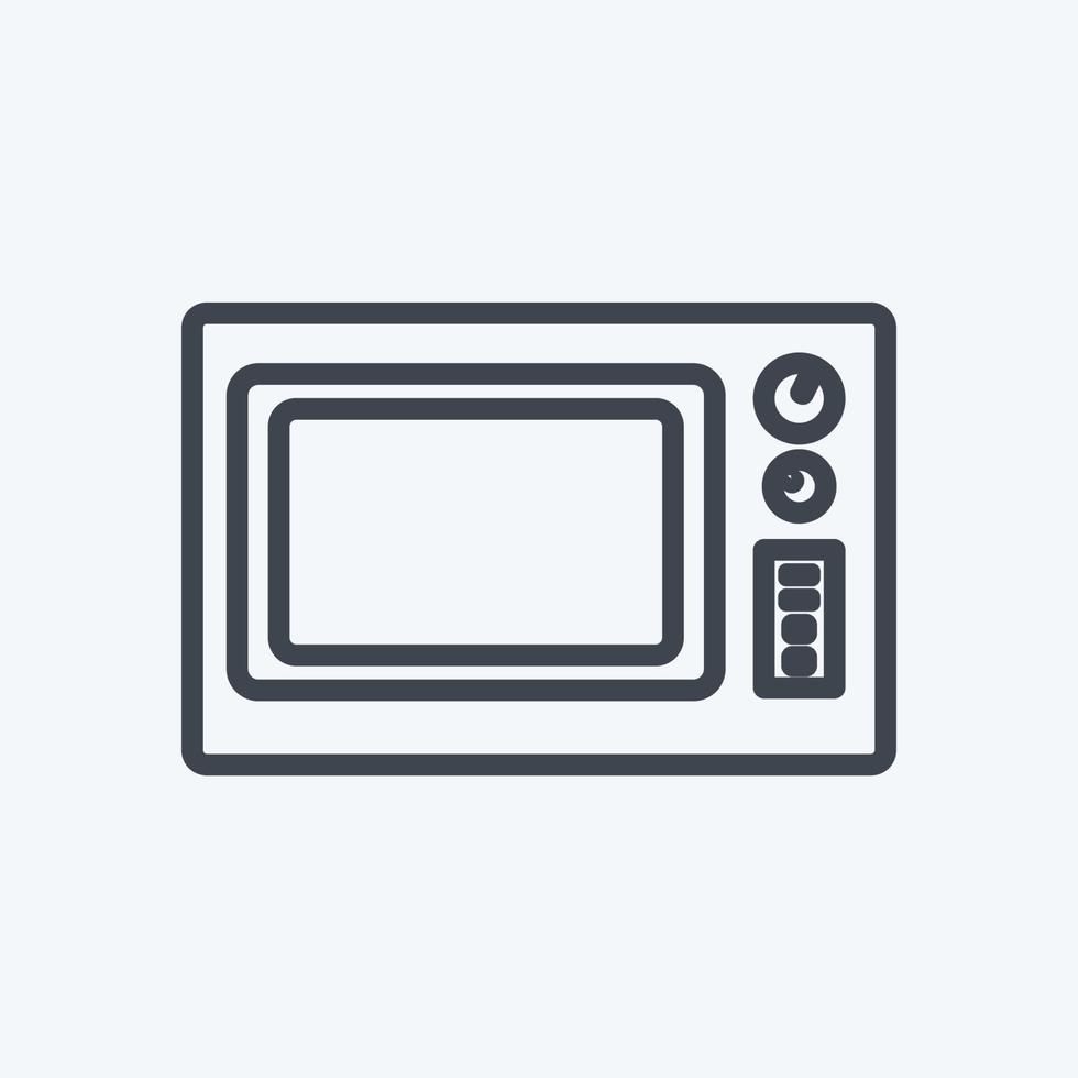 Icon Microwave Oven. suitable for Home symbol. line style. simple design editable. design template vector. simple symbol illustration vector