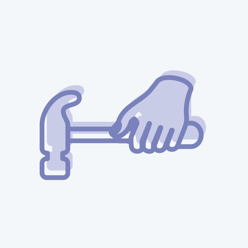 Icon Holding Hammer. suitable for Hand Actions symbol. two tone style. simple design editable. design template vector. simple symbol illustration vector