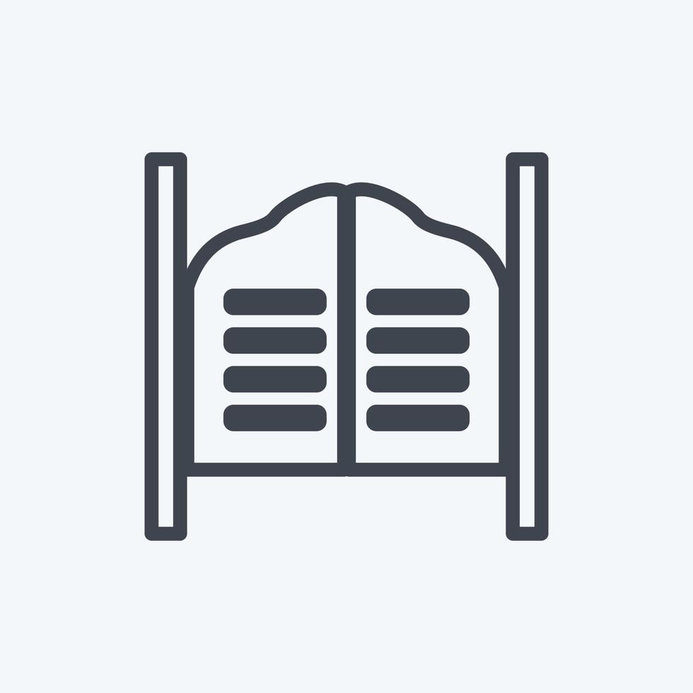 Icon Doors. suitable for Wild West symbol. line style. simple design editable. design template vector. simple symbol illustration vector