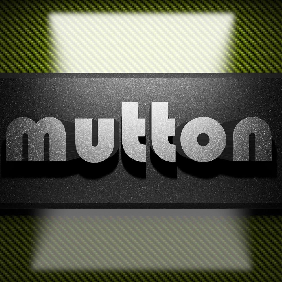 mutton word of iron on carbon photo