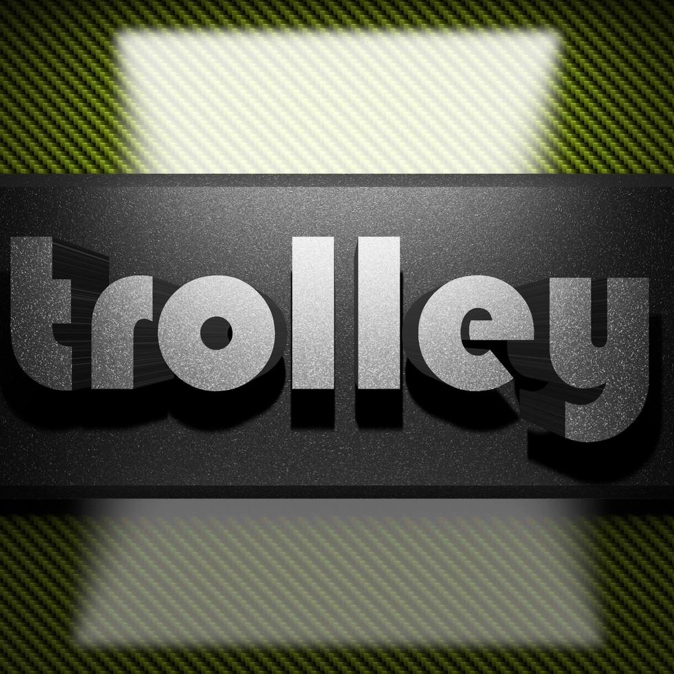 trolley word of iron on carbon photo