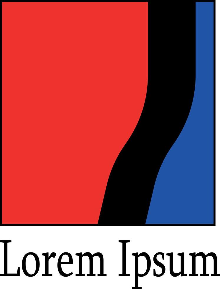 Square logo with red black and blue color on it vector