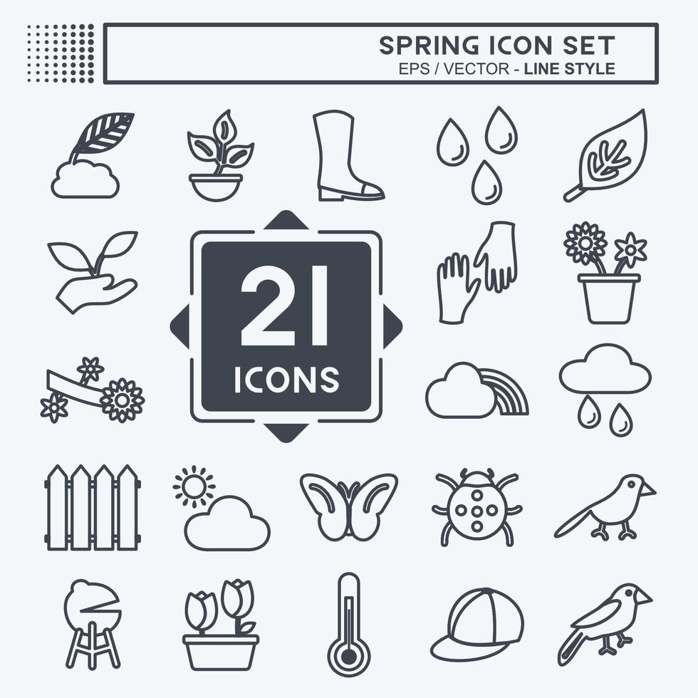 Spring Icon Set. suitable for Spring symbol. line style. simple design editable. design template vector. simple symbol illustration vector