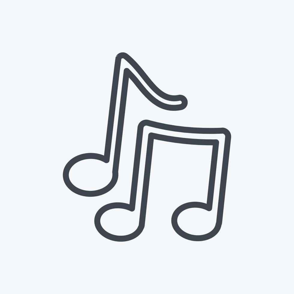 icono de nota musical. adecuado para el símbolo de la música. estilo de línea diseño simple editable. vector de plantilla de diseño. ilustración de símbolo simple