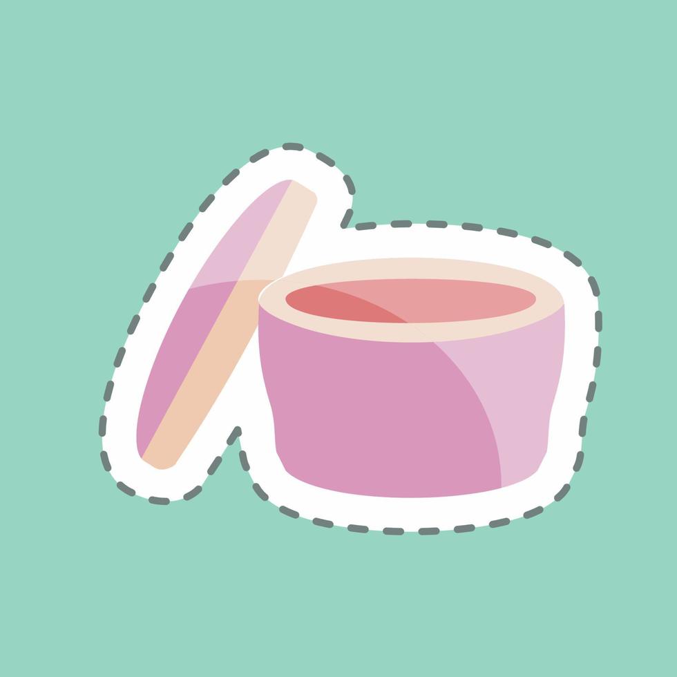 crema de corte de línea de pegatina. adecuado para el símbolo de cuidado de la belleza. diseño simple editable. vector de plantilla de diseño. ilustración de símbolo simple