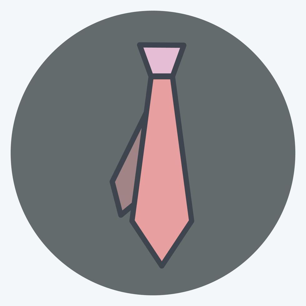 corbata de icono. adecuado para el símbolo de accesorios masculinos. estilo compañero de color. diseño simple editable. vector de plantilla de diseño. ilustración de símbolo simple